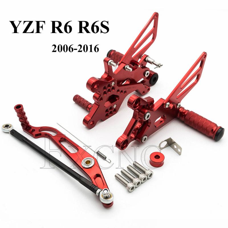 

CNC Aluminum Rearset Rear Set For YZF R6 R6S 2006-2020 Adjustable Foot Peg Rearsets Footrest Foot Pegs Pedal