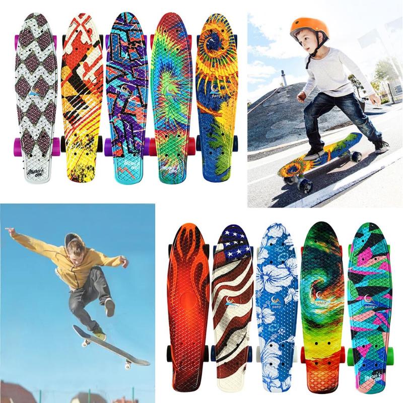 

Skateboard Cruiser Single Rocker Skateboards Boards for Beginners Adult Teens Kid Skate Board Retro Longboard Skateboarding L624