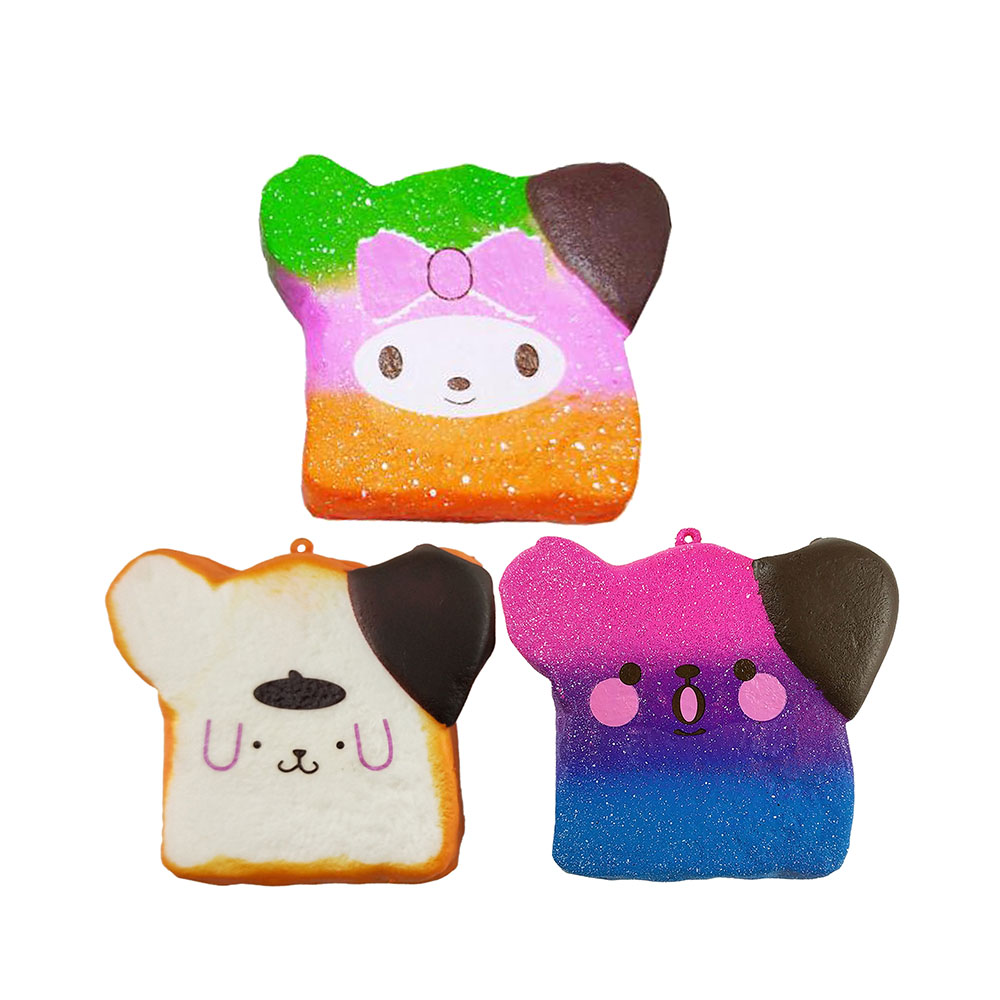 

Kawaii Slow Rebound Toast Expression Bread Squishy Toys Simulated Food 10CM Jumbo Squishies Squeeze Kids Gift Decompression Toy