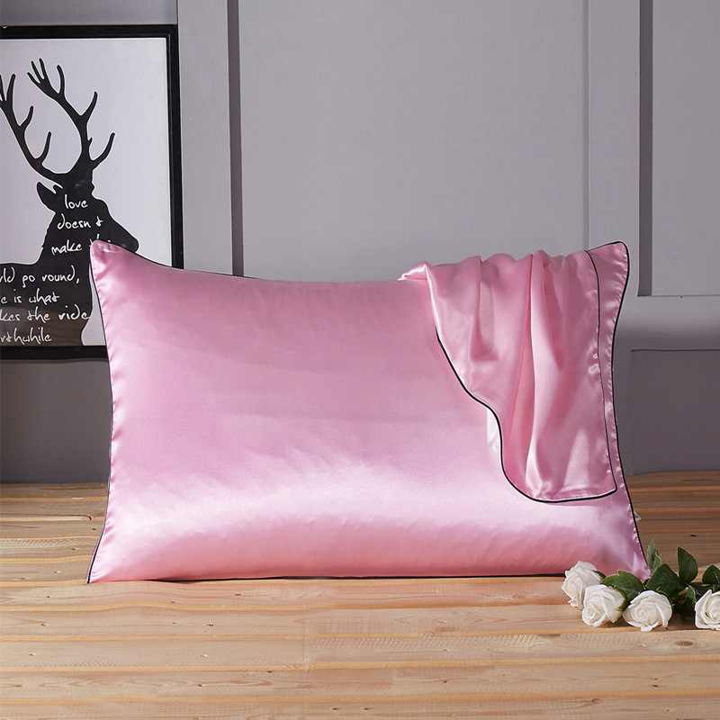 

pure color Silk Pillowcases Mulberry Pillow Case without Zipper for Hair and Skin Hypoallergenic Bedding Supplies 48x74cm9836343, As pc