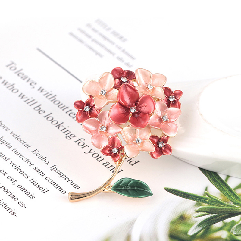Lakke Lovely Green Enamel Leaves Petals Inset Simulated Pearl Girl Corsage Brooch Badge Pin Brooch