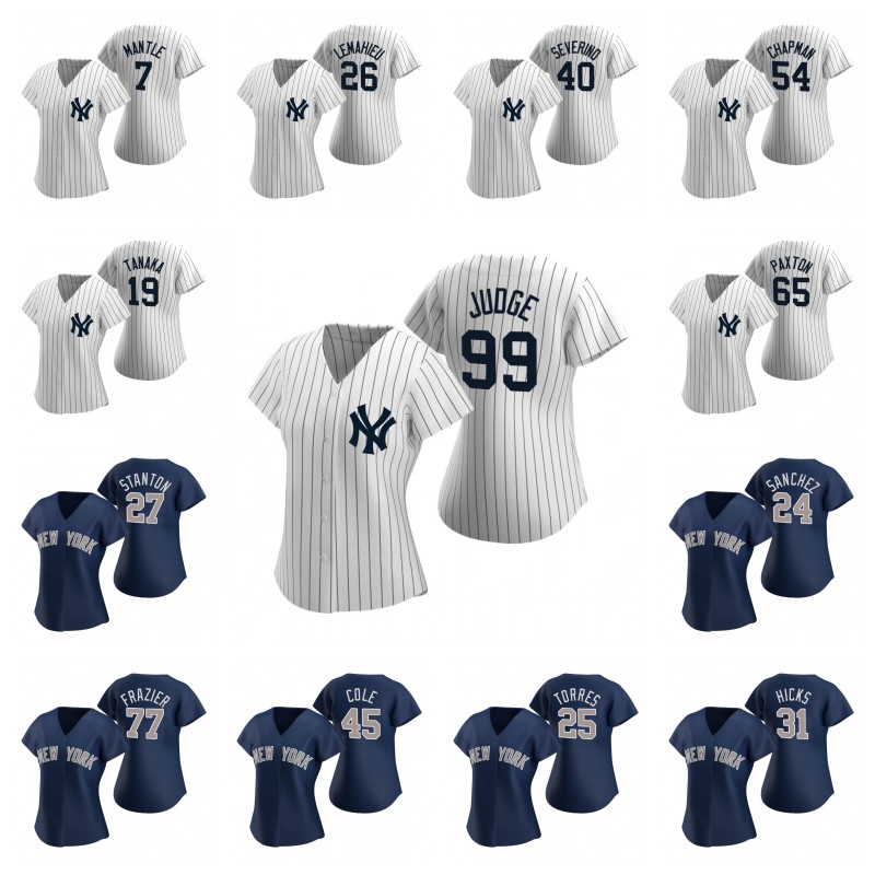 

Womens Aaron Judge 2020 Season Jersey Gerrit Cole DJ LeMahieu Gary Sanchez Brett Gardner Gleyber Torres Luke Voit Brett Gardner Stanton, Blue;black
