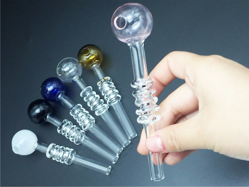 

mini protable Glass Smoking Pipes Thick heady glass Oil Burners Pipes Straight glass oil tube nail smoking pipe