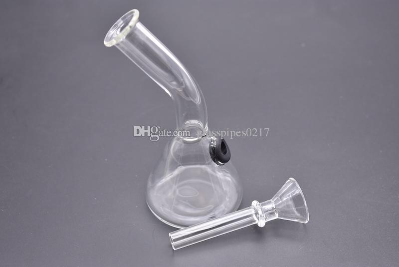 

high quality protable Beaker Glass Bongs Thick Beaker Base Glass Water smoking tobacco bong Pipes with Downstem tobacco bowl Easy clean