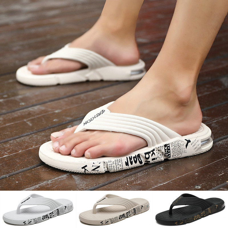 

Flip Flops for Men Simple Style Rubber Slippers Breathable Quick Dry Beach Shoes Home Casual Shoes, White