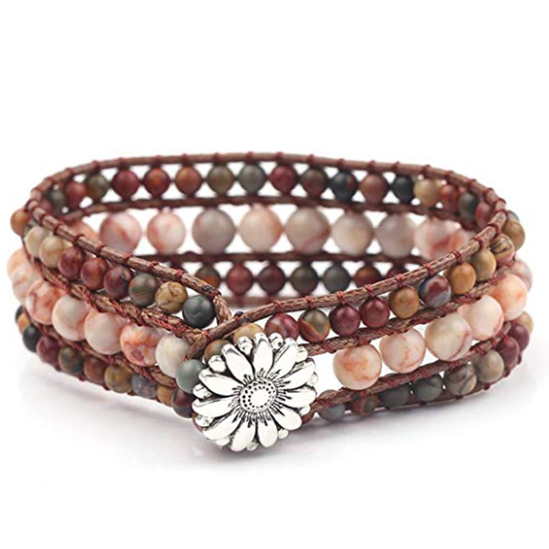 

Hand-Woven Bracelet Natural Stone Multi-Layer Beaded Bracelet Jewelry