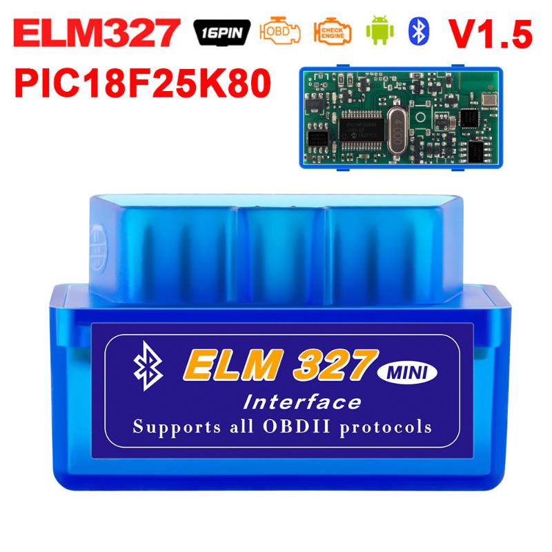 

2020 Mini Bluetooth ELM327 PIC18F25K80 V1.5 OBD2 Diagnostic Scanner ELM 327 1.5 25K80 Chip Auto OBDII OBD Code Reader Scan Tool