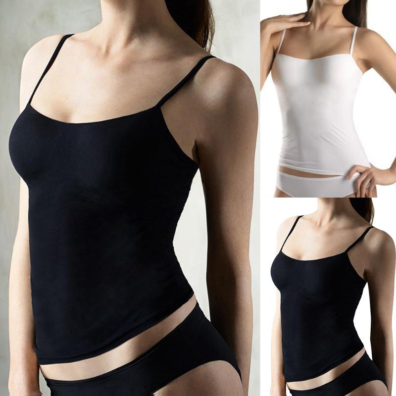

Satin Women Thin Wild Solid Camis Vest Women Tank Tops Female 2020 Summer Sexy Strap Basic Tops Chiffon Sleeveless Camisole, Black