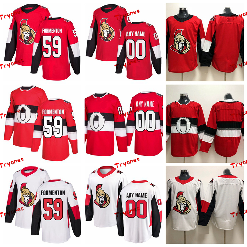 

2019 Ottawa Senators Alex Formenton Stitched Jerseys Customize 100th Classic Shirts Home Red #59 Alex Formenton Hockey Jerseys S, Custom white