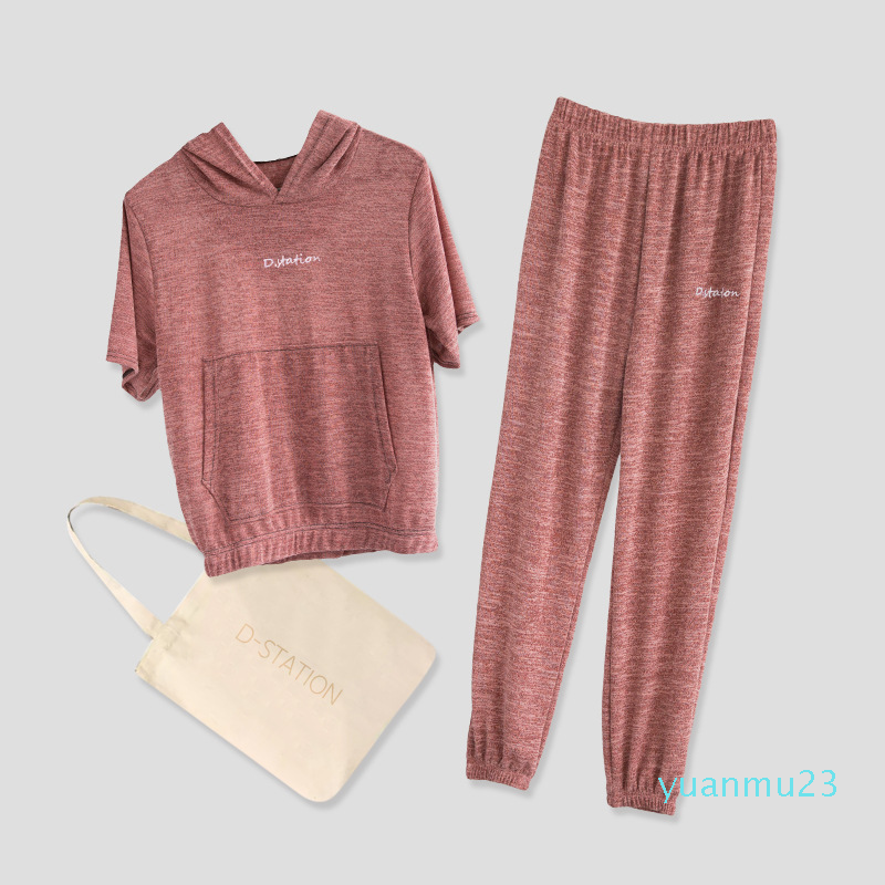 Wholesale-Summer Fasion Women Tracksuits 2 Piece Set Women Casual Sweatshirt+Pants Sets Fitness Running Sets Sportswear