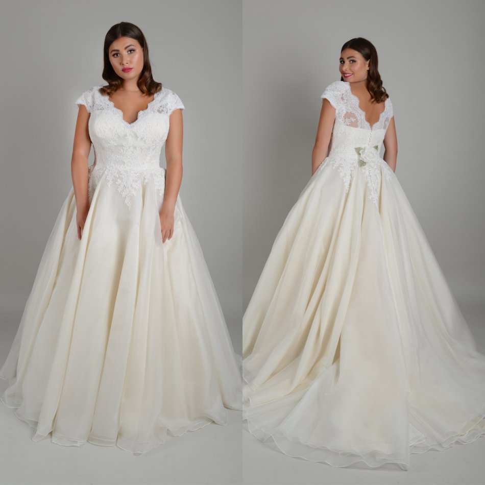 

2020 Plus Size Wedding Dresses A Line Sweep Train V Neck Cap Sleeve Bohemian Wedding Dress Custom Made Country Bridal Robes De Mariée, Chocolate