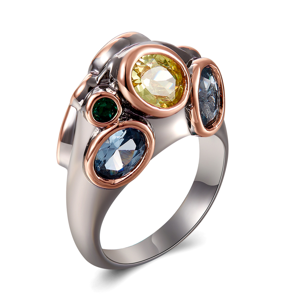 

Cool Locomotive Women's Ring Rose Gold & Gun Black Jewellery Golden/Blue Mix Colors Fast delivery Brass Jewelry Punk rings