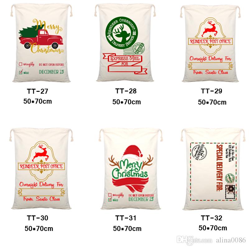 

2022 Christmas Gift Bags  Heavy Canvas 26 style Santa Claus Sack Bag for kids