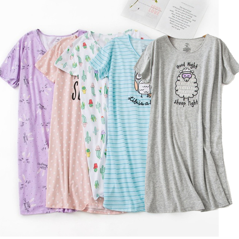 100 cotton plus size night gowns