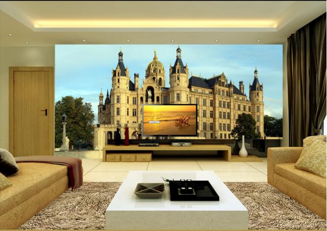 

3d wallpaper custom photo European golden ancient castle TV background wall room painting Home decor 3d wall muals wall paper for walls 3 d, Customize