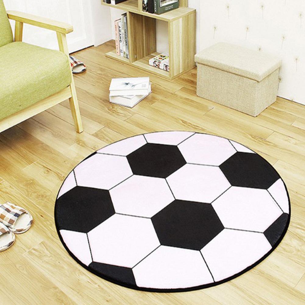 

HOT SALE Dustproof Soccer Shape Rug Coffee Table Chair Floor Carpet Mat Pad Home Decor, As pic