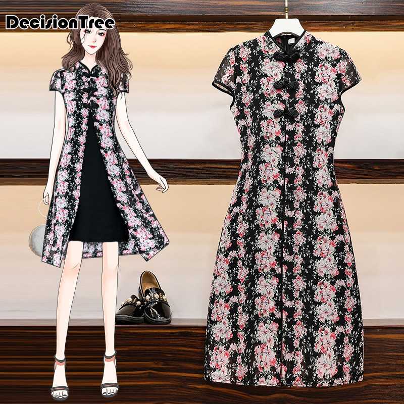 

2020 Chinese Dress ancient chinese traditional dress cheongsam vintage women qipao evening split party gowns sexy vestidos