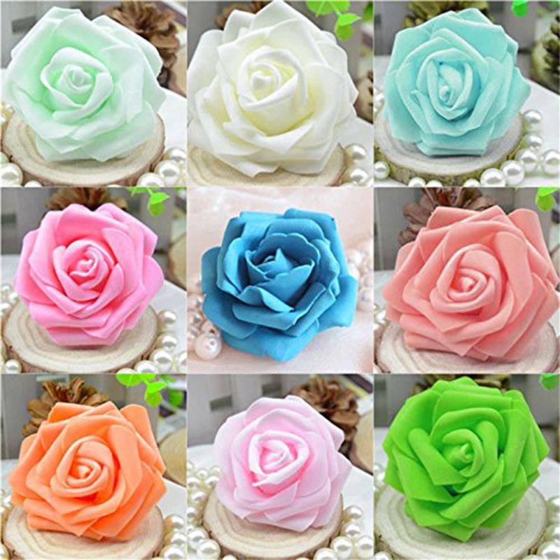 

50PCS 6CM Foam Wedding Decorative Fake Flowers Christmas Decor For Home DIY Gifts Artificial Flowers, 07