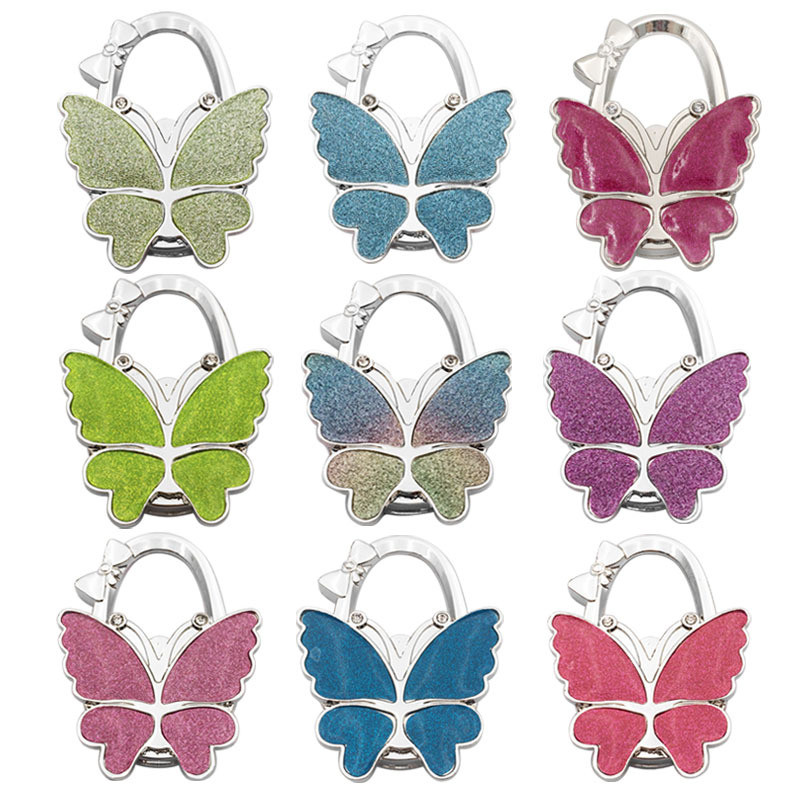 Butterfly Handbag Hanger Glossy Matte Butterfly Foldable Table Hook for Bag Purse