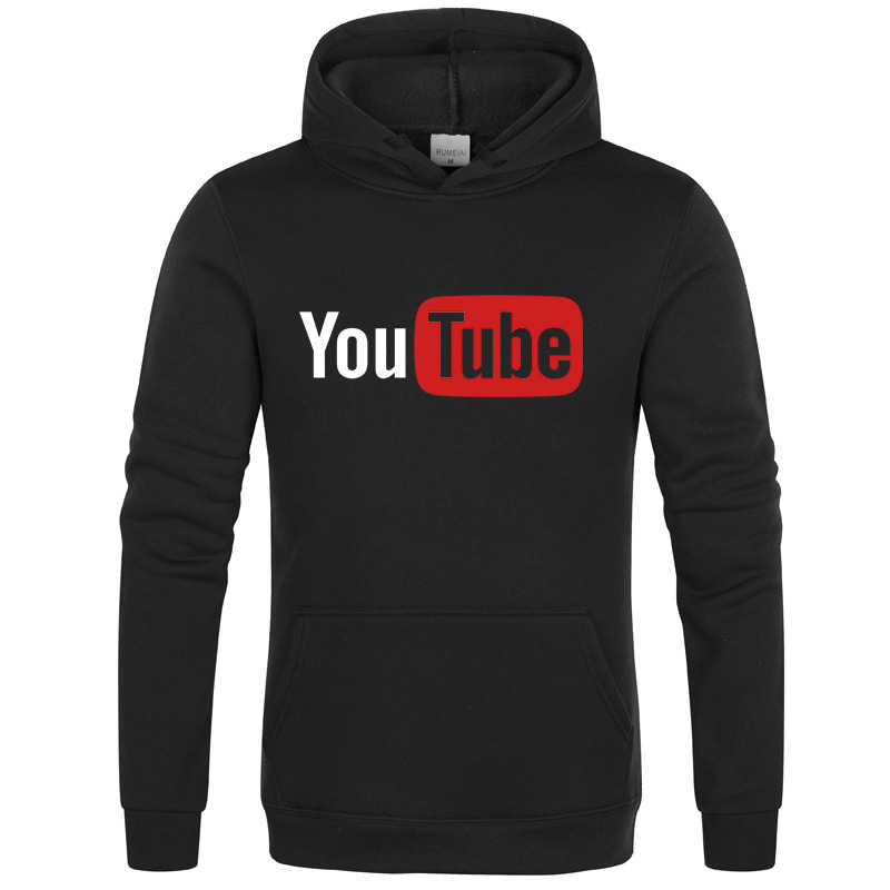 

2020 NEW Autumn Winter Funny Male Hoodies Printed Sweatshirts Men You Tube Hoodie Men Streetwear Warm Hoody, Blue