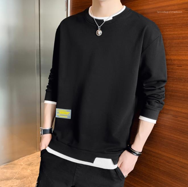 Bottoming Clothes O Neck Male Apparel Long Sleeve Loose Mens Casual Clothing Mens Fashion Solid Color Hoodies