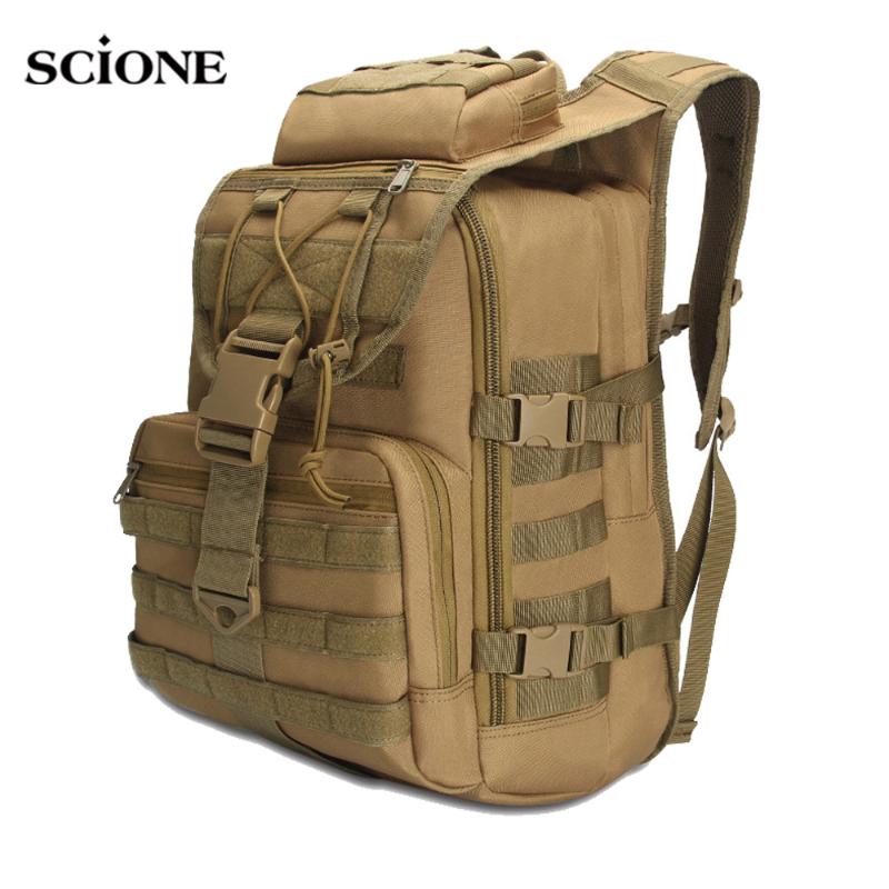 

Tactical Backpack Men Rucksack Oxford Army Bag Camping Hiking Fishing Hunting Bags Camo Outdoor Sports Sack XA992WA, Black