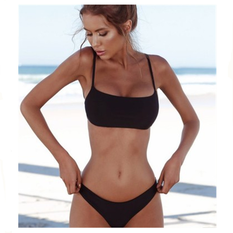 

2019 New Summer Women Solid Bikini Set Push-up Padded Bra Swimsuit Swimwear Triangle Bather Suit Swimming Suit Biquini Women's Clothing, Pink