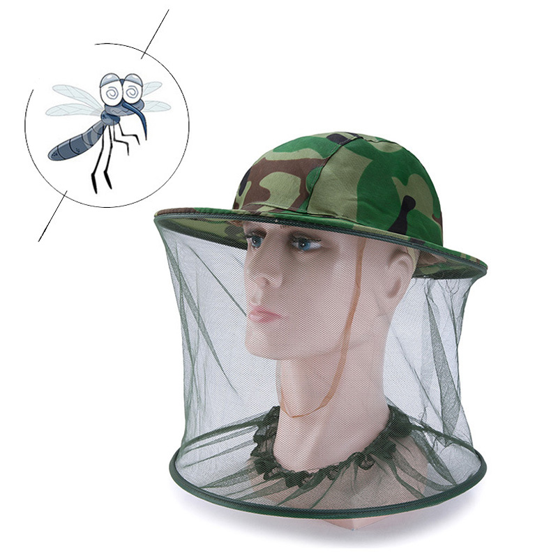 

Camouflage Beekeeping Beekeeper Anti-mosquito Bee Bug Insect Fly Mask Cap Hat with Head Net Mesh Face Protection Outdoor Fishing Equipment