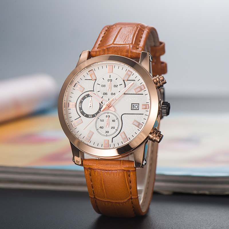 2020 New MONTBL Brand Six needle series High quality Mens Luxury Watch Quartz Small needle run seconds leather belt Fashion watch-image-545053925