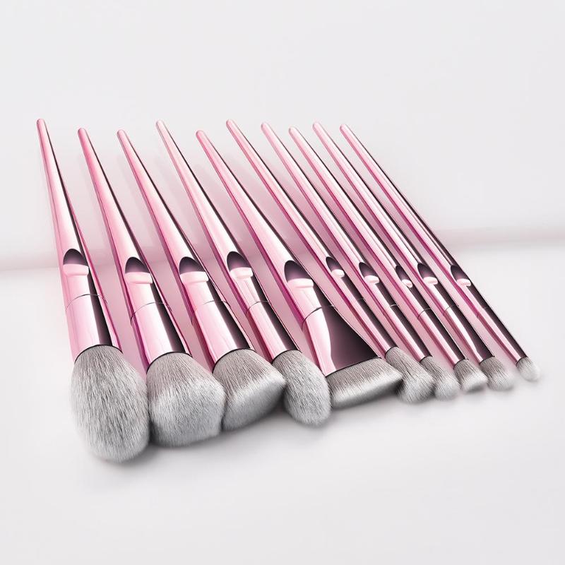 

10pcs Beauty Makeup Brushes Set Cosmetic Foundation Plastic Powder Blush Eye Shadow Lip Blend Make Up Brush Tool Kit Maquiagem