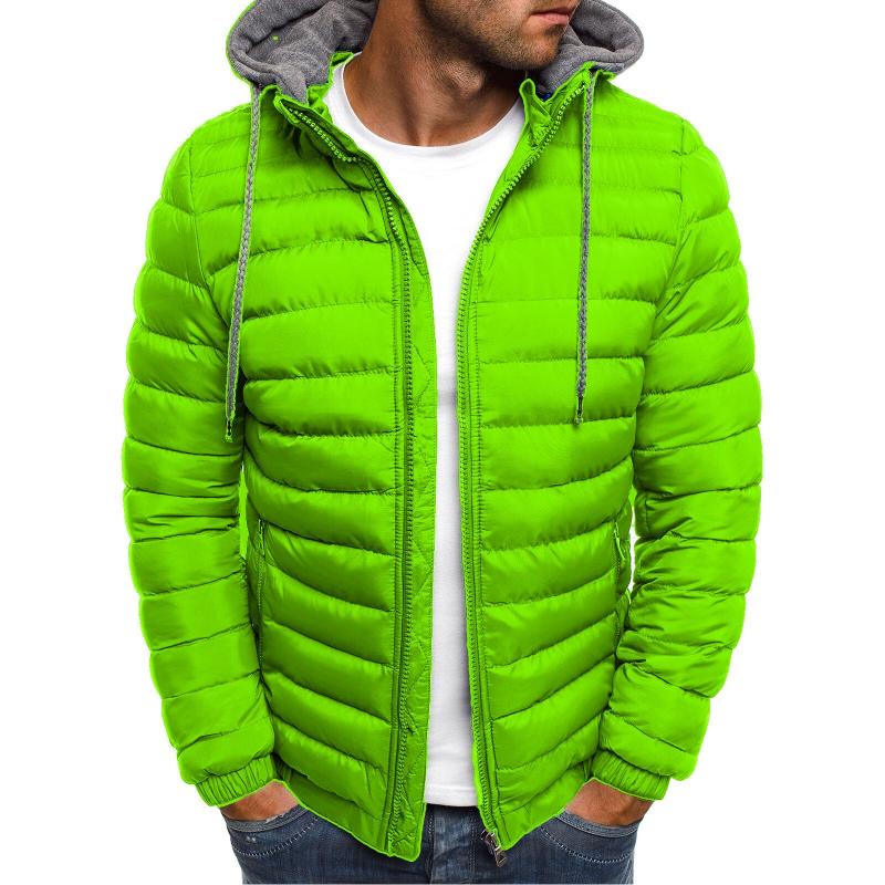 

ZOGAA 2020 New Spring Coat 7 Colors Plus Size -3XL Men Casual Coat Spring Winter Hooded Puffer Cotton Men Jacket Winter, Black