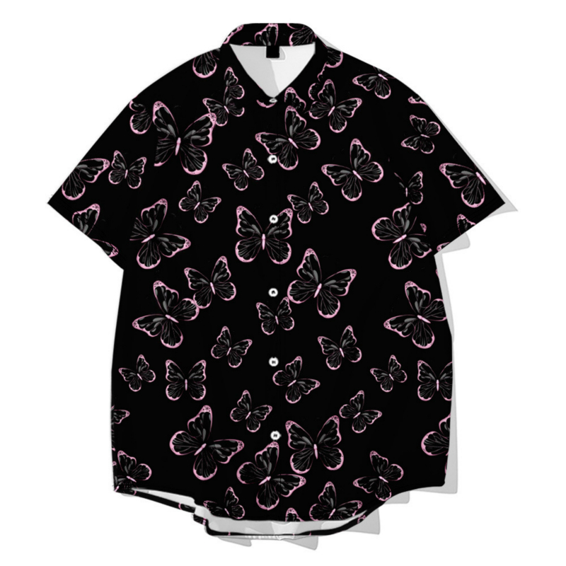 

Men's Top Shirts with Short Sleeves Hawaiian Shirt Nature Butterfly Digital Print Men's Thin Casual Short Sleeve Shirt Beach