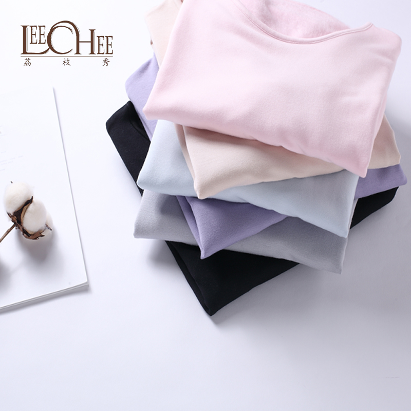 Leechee 2018 New 220-carat cashmere thicker cardigan Modal mulberry silk thermal winter ladies thermal underwear Y026-image-436372661