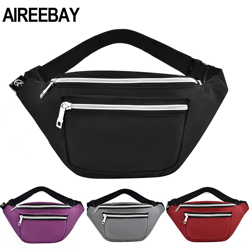 

AIREEBAY Waist Packs For Women New Design Waterproof Fanny Pack Fashion Bum Bag Ladies Travel Money Pouch Black Chest Bags, Sky blue