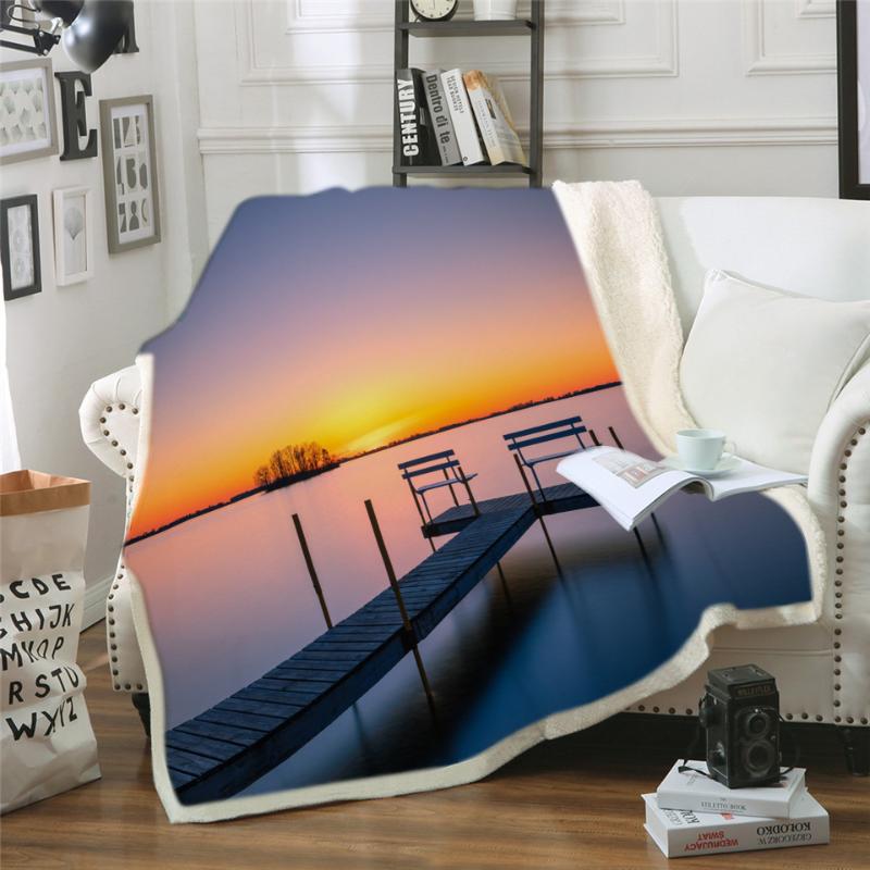 

Cashmere Blanket Quiet Wooden Bridge Bedspread Bed Cover Blankets Blanket Travel Winter Wrap Personalized Anti-Static