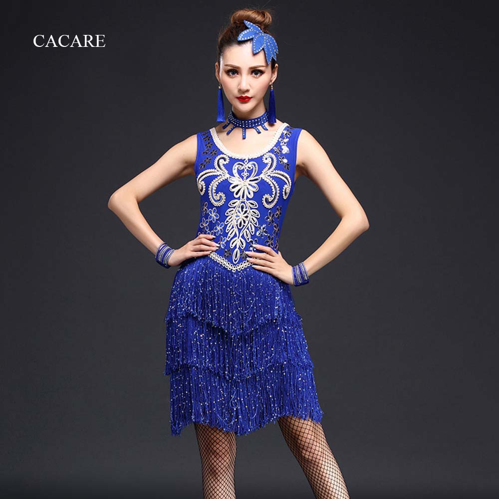 

CACARE Latin Dance Dress Women Latin Dance Competition Dresses Fringe Dress Salsa Costumes Ballroom Tango CHEAP D0642 Tassel Hem, Red