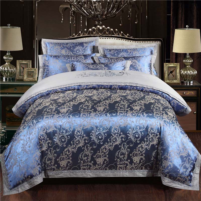 

FB1906004TE European Style Bed Set Tribute Jacquard Bedsheets Embroidery Home Textle Top Quality Duvet Cover Set 4pcs/set, Red
