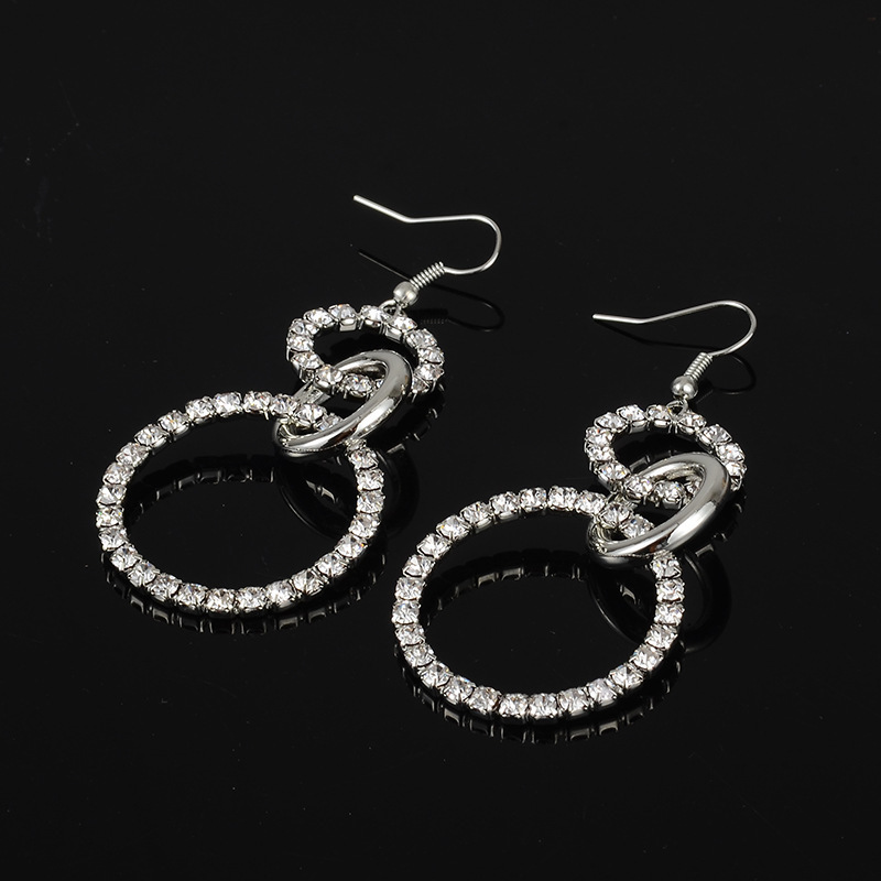 

Low Price High Quality Diamond Round Ear Nail Woman Edition Accessories Product Rhinestone Ear Nail