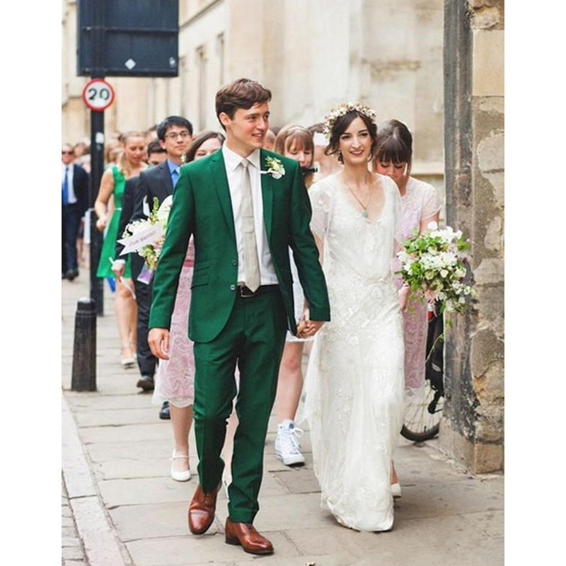 

Custom Made New Style Groomsmen Notch Lapel Groom Tuxedos Green Mens Suits Wedding Suits Best Man (Jacket+Pants) B812, Beige