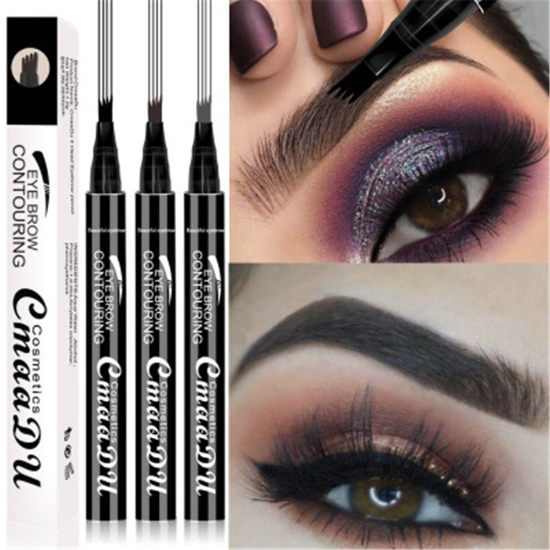 

4 Head Forks Painting Eyebrow Pencil Tattoo Natural Waterproof Automatic Eye Brow Pencil Waterproof Long-lasting Makeup Cosmetic