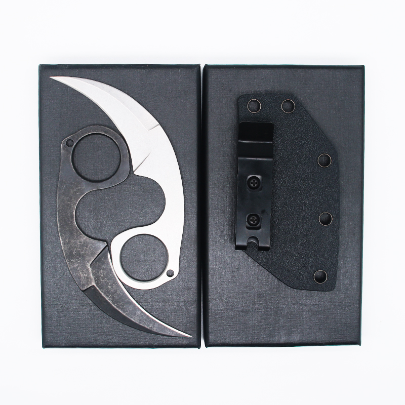 

New Arrival claw krambit Tactical Knives 440C Stone Wash Blade Full Tang Steel Handle Fixed Blade Paper cutter Knife