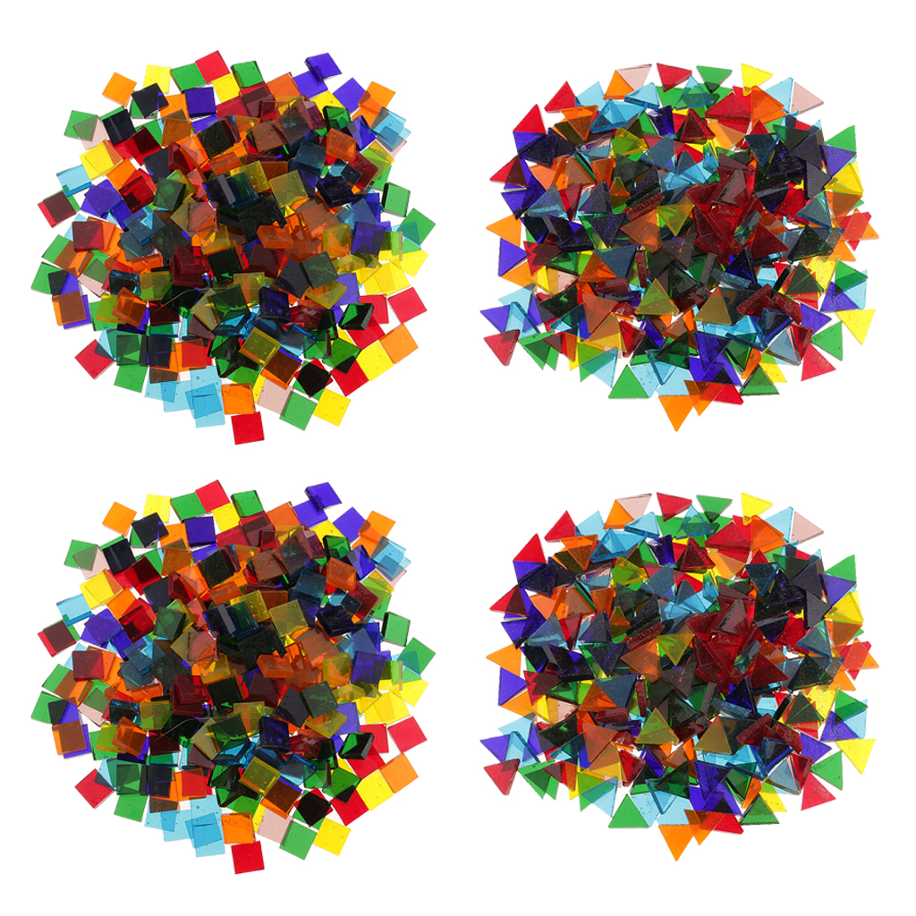 

640g tiles for mosaic / mosaic tile of various colors for diy multi-purpose crafts multicolor (triangle, square0