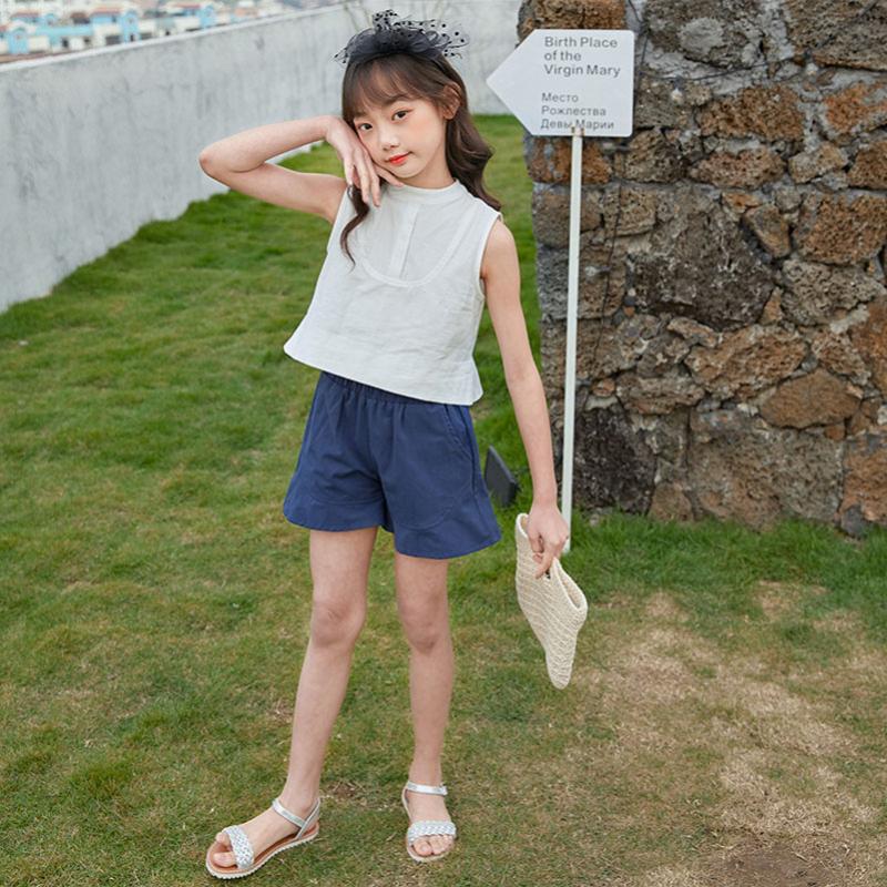 

YourSeason Summer Loose Set New Kids Girls Cotton Sleeveless T Shirt Sleeveless And Shorts Pants Girl Elegant Two Piece Suit, Red