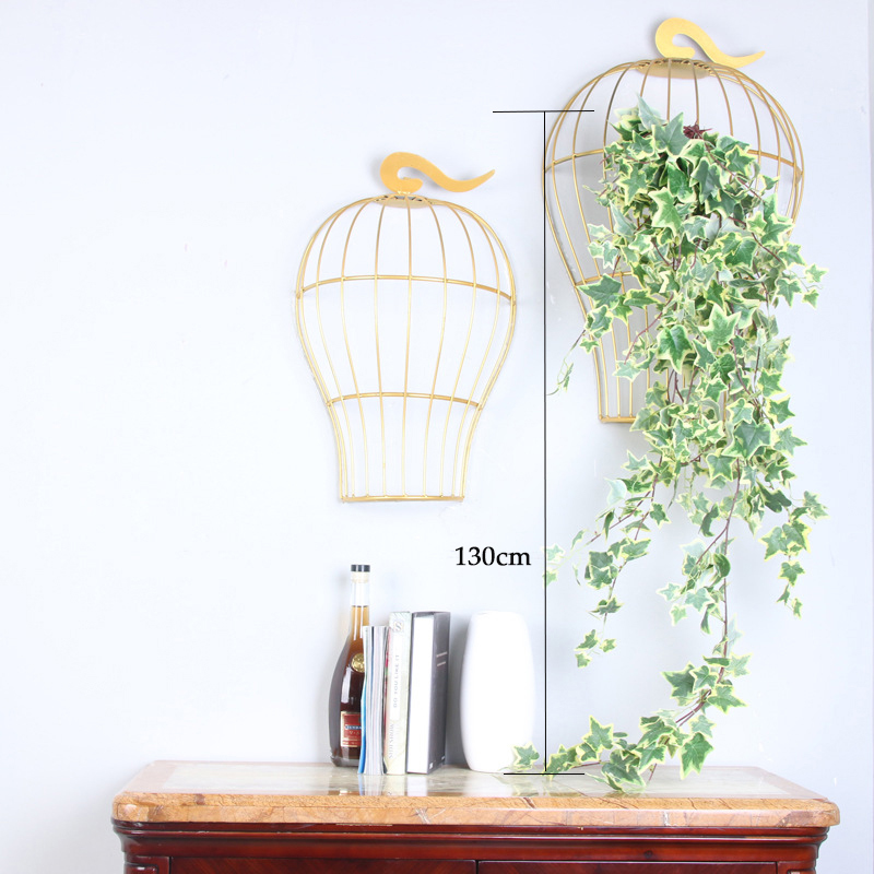 

130cm 18 Fork Green Fake Plant Rattan Silk Artificial Vine Autumn Wall Hanging Creeper Ivy For Garden Living Room Aisle Decor, 18 fork ivy
