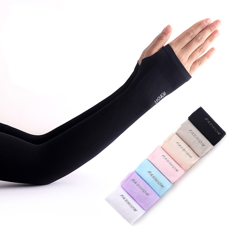 RockBros Cycling Sport Golf Summer Ice Silk Arm Covers Protective Sleeves Sun Protection Oversleeve-image-540365554