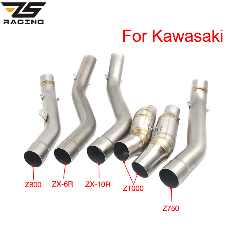 

ZS Racing Motorcycle Exhaust Muffler Middle Pipe Link Pipe For Z750 Z800 Z1000 ZX6R ZX-6R ZX10R ZX-10R Slip-on
