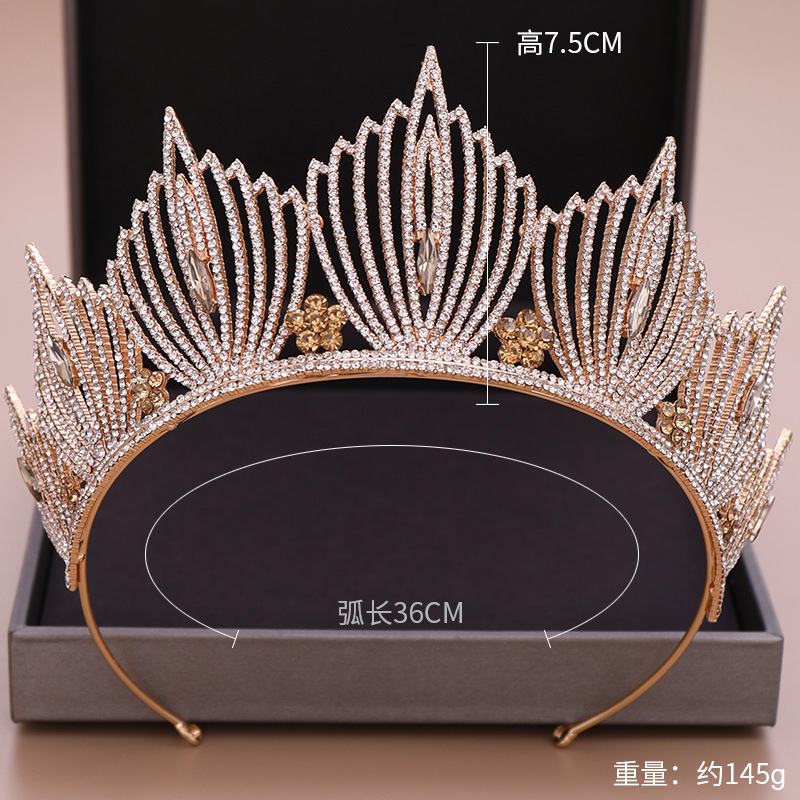 

european and american hot selling crystal crown wedding headdress crown hair band princess accessories