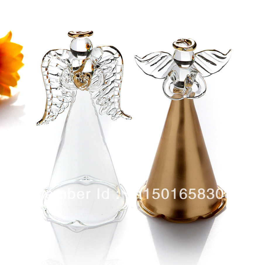 

Handblown Glass Angel christmas tree pendants Clear /Gold Angel Xmas Gift For children