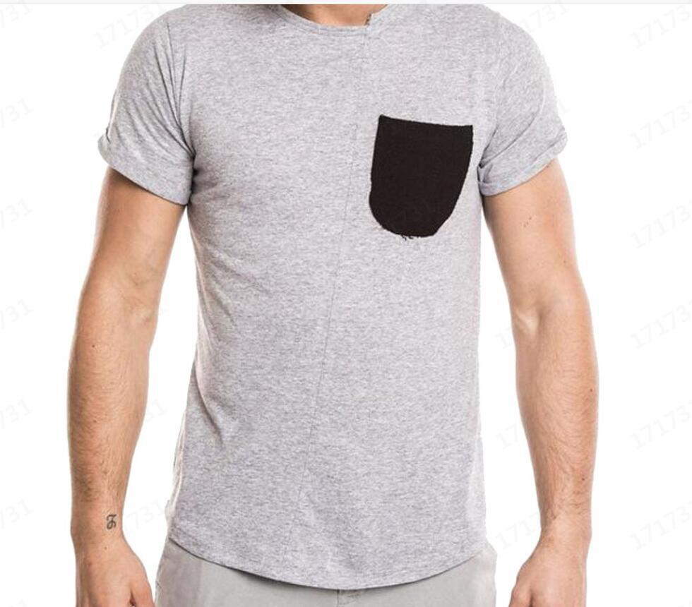 camiseta blanca con bolsillo hombre
