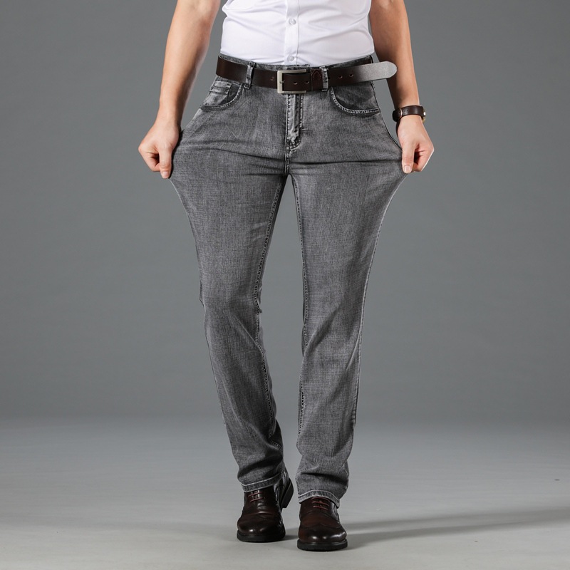 

2020 New Jeans Men Pants Men's Classic Straight Jean Male Denim Designer Trousers Casual Chic Fashion Elasticity Grey, 313